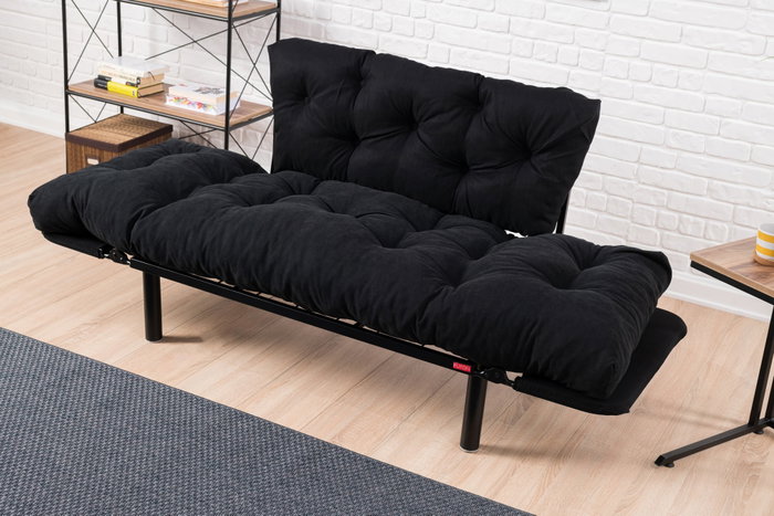 Atelier Del Sofa Nitta - Sofá-Cama de 2 Plazas Negro Atelier Del Sofa Nitta - Sofá-Cama de 2 Plazas Negro
